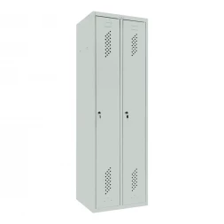 Шкаф металлический двухсекционный светло-серый