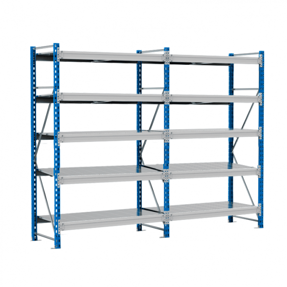 Стеллаж SGR-V 350 кг 2000х1500х600 5 ярусов (рамы RAL 5015 / настил цинк) ДС