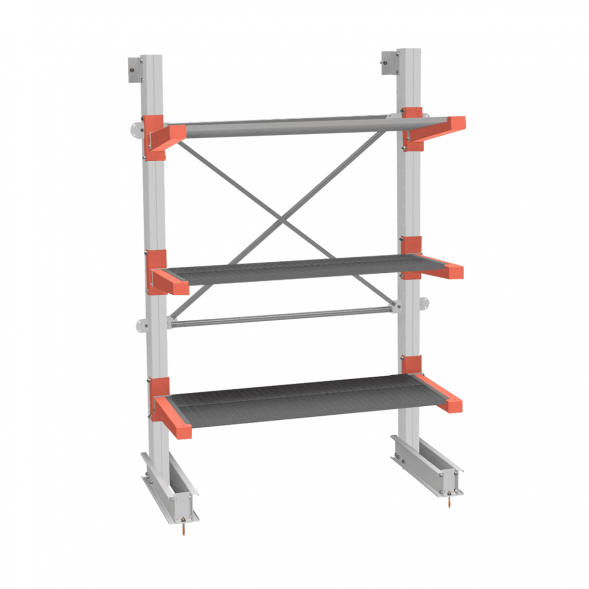 Стеллаж консольный СТ-062 2450х1660х830 3 яруса +Н односторонний
