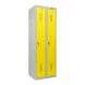 Шкаф металлический гардеробный серый с желтым