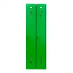 Шкаф металлический двухсекционный зеленый
