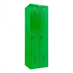 Шкаф металлический двухсекционный зеленый