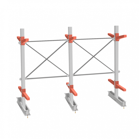 Стеллаж консольный СТ-062 2450х3160х1400 2 яруса двухсторонний