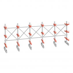 Стеллаж консольный СТ-062 2450х7660х1400 3 яруса +О двухсторонний