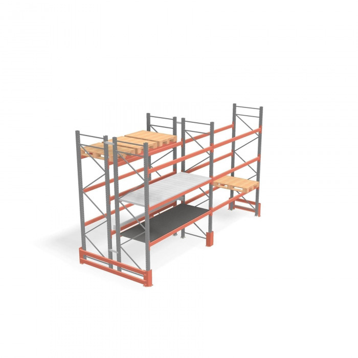Стеллаж палетный ДиКом СП 5000х1800х1000 с 3 ярусами до 2500 кг / до 1250 кг на паллет П-70