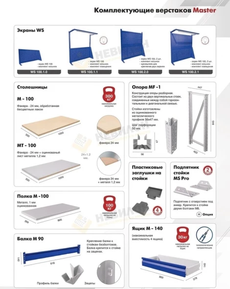 Верстак Практик Master M100.MF1/MF1.121.W
