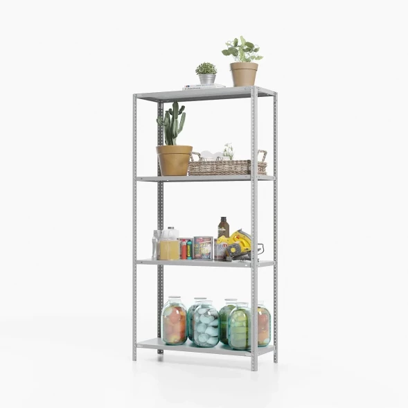 Стеллаж ТС-Лайт 2500х1200х600 с 4 сплошными полками