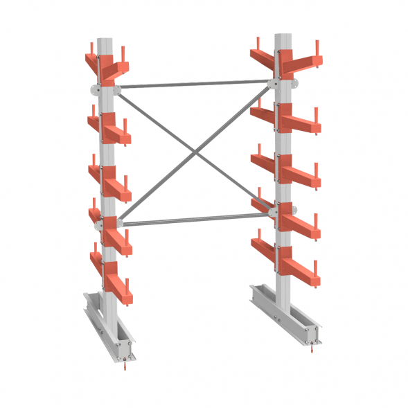 Стеллаж консольный СТ-062 2450х1660х1400 5 ярусов +О двухсторонний