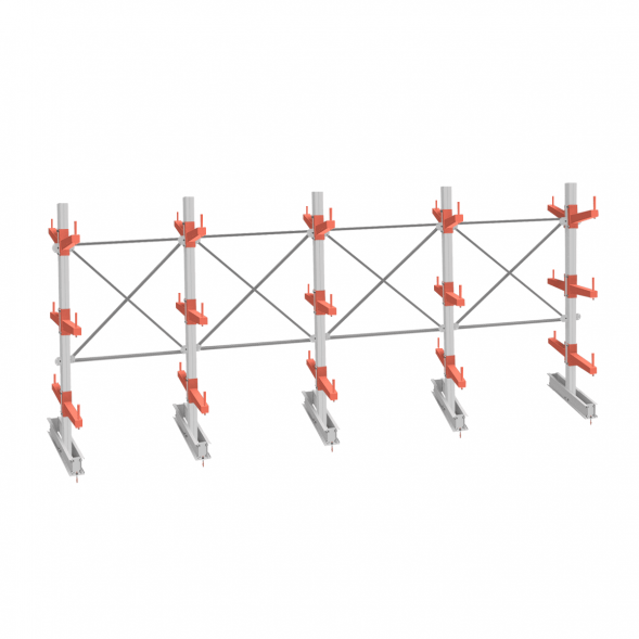 Стеллаж консольный СТ-062 2450х6160х1400 3 яруса +О двухсторонний