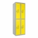 Шкаф металлический четырехдверный серый с желтым