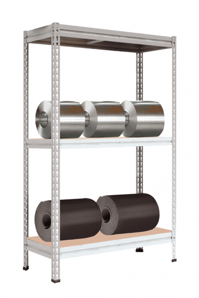 Стеллаж МС-Т 2500х1856х530 мм 3 яруса (настил фанера)