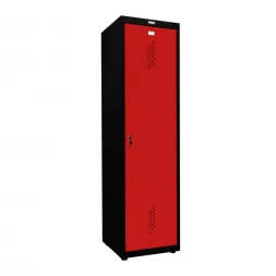Шкаф металлический для инвентаря черный с красным