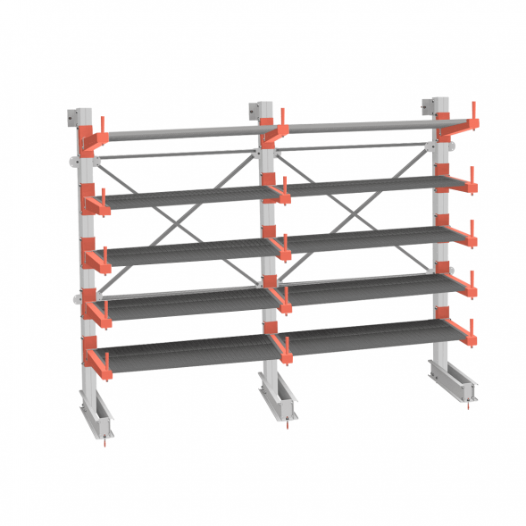 Стеллаж консольный СТ-062 2450х3160х830 5 ярусов +ОН односторонний