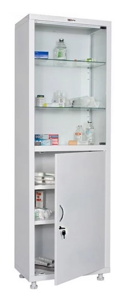 Шкаф медицинский со стеклом HILFE МД 1 1760/SG