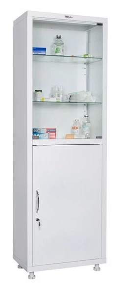 Шкаф медицинский со стеклом HILFE МД 1 1760/SG