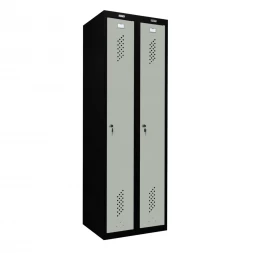 Шкаф металлический для раздевалки черный с серым