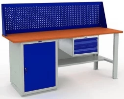 Верстак с деревянной столешницей и полками W200.WS1/F2.110