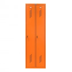Шкаф металлический двухсекционный оранжевый