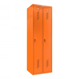 Шкаф металлический двухсекционный оранжевый