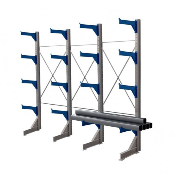 Стеллаж консольный односторонний КТр 4000х4980х1400 (1200) 4 яруса
