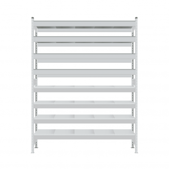 Стеллаж СТ-023 3000х1800х800 с 8 ярусами (рамы и настил - окрас)