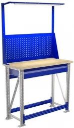 Верстак мини с полками и освещением M100.MF1/MF1.110.W