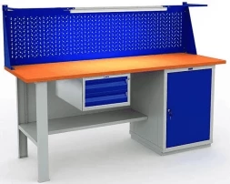 Верстак с деревянной столешницей и освещением W200.F2/WS1.111