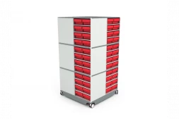 КП-01 Кассетница поворотная с красными ящиками