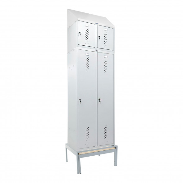 Шкаф LS-K-780 с выдвижной скамьей с антресолью + наклонная крыша