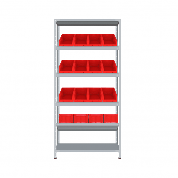 Стеллаж СТ-012 1800х1000х600 с 4 наклонными цинк полками