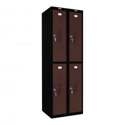 Шкаф металлический четырехдверный черный с коричневым
