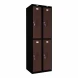 Шкаф металлический четырехдверный черный с коричневым