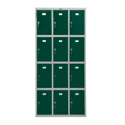 Шкаф металлический для сумок серый с темно-зеленым