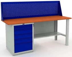 Верстак большой с перфопанелью в сарай W200.WS6/F2.010