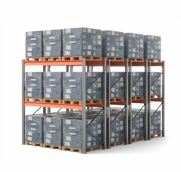 Стеллаж двойной глубины 3000х2700х1100 до 2430 кг / до 12670 кг секция