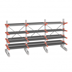 Стеллаж консольный СТ-062 2450х4660х1400 4 яруса +Н двухсторонний