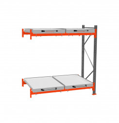 Стеллаж с выкатными платформами ДиКом 3000х1800х1000 на 2 яруса доп. секция П-90