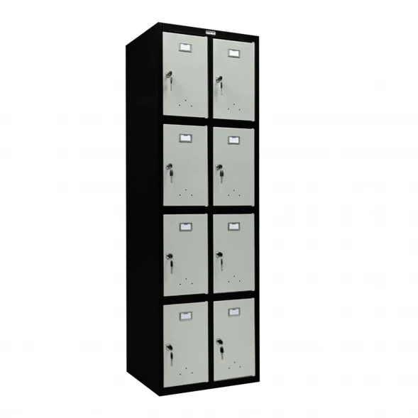 Шкаф металлический для личных вещей черный с серым