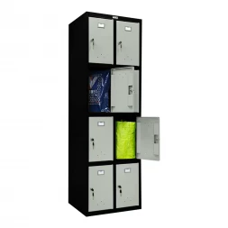 Шкаф металлический для личных вещей черный с серым