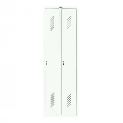 Шкаф металлический двухсекционный белый