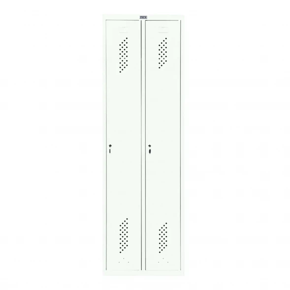 Шкаф металлический двухсекционный белый