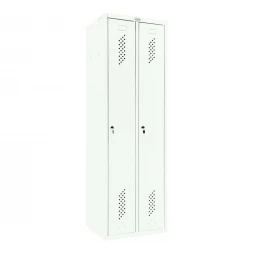Шкаф металлический двухсекционный белый