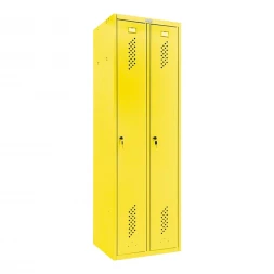 Шкаф металлический двухсекционный желтый