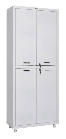 Шкаф медицинский металлический двухсекционный двухдверный HILFE МД 2 1670/SS