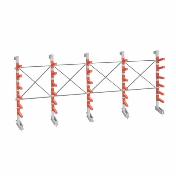 Стеллаж консольный СТ-062 2450х6160х830 6 ярусов односторонний