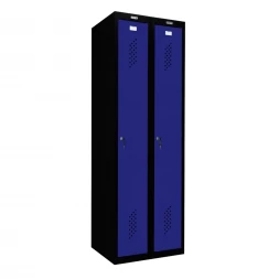 Шкаф металлический для раздевалки черный с синим