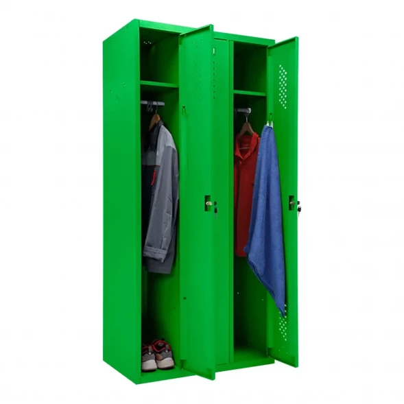 Шкаф металлический трехсекционный зеленый