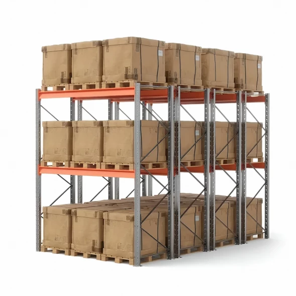 Стеллаж двойной глубины 3500х2700х1100 до 4010 кг / до 12670 кг секция