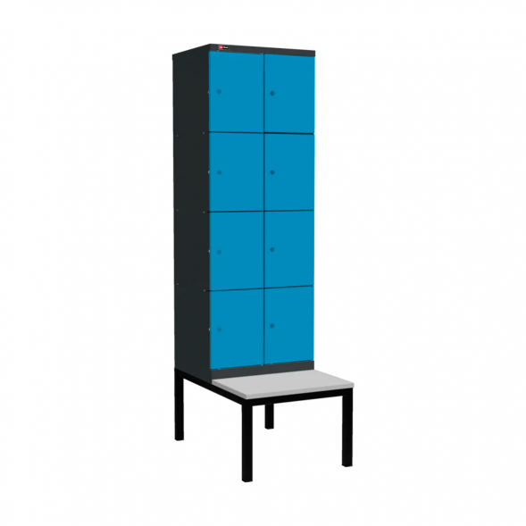 Шкаф Диком УНО-324 (RAL 7016 + RAL 5012) на подставке-скамейке