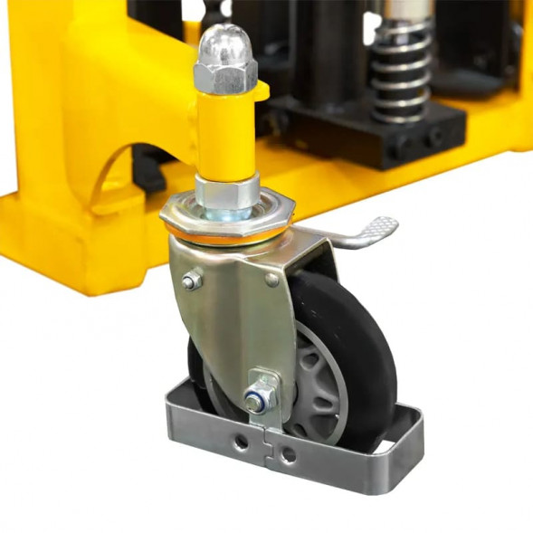 Ручной гидравлический штабелер SDDJS1500 (г/п 400 кг, 1.5 м, с вилами и площадкой) SMART